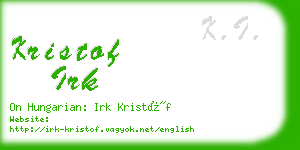 kristof irk business card